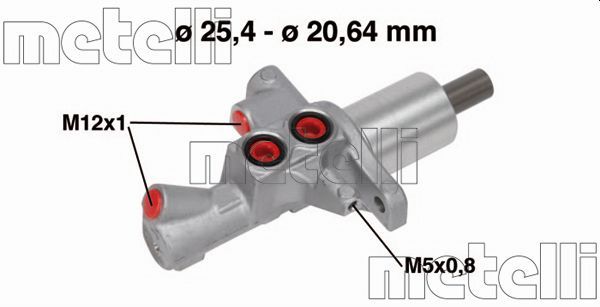Головний гальмівний циліндр METELLI 050748 - zapix