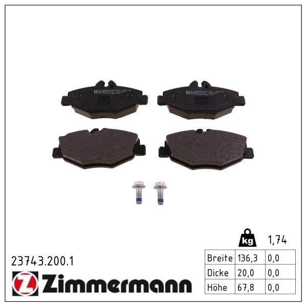 Гальмівні колодки дискові ZIMMERMANN 237432001 - zapix