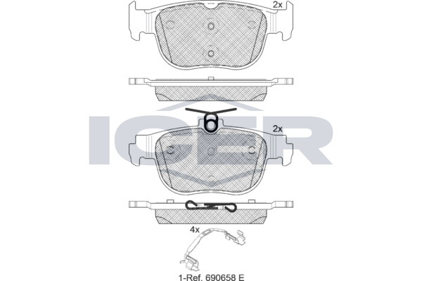 Гальмівні колодки дискові ICER 182408 - zapix