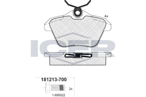Гальмівні колодки дискові ICER 181213700 - zapix