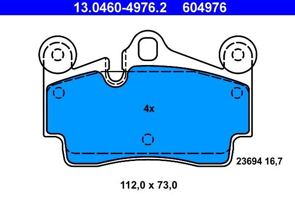 Гальмівні колодки дискові ATE 13046049762 - zapix