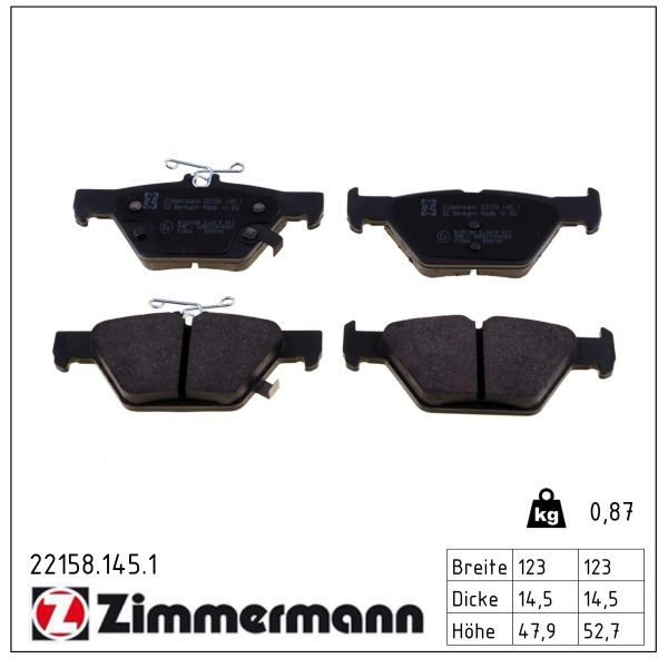 Гальмівні колодки дискові ZIMMERMANN 221581451 - zapix