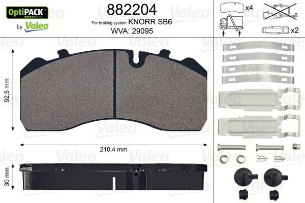 Гальмівні колодки дискові VALEO 882204 - zapix