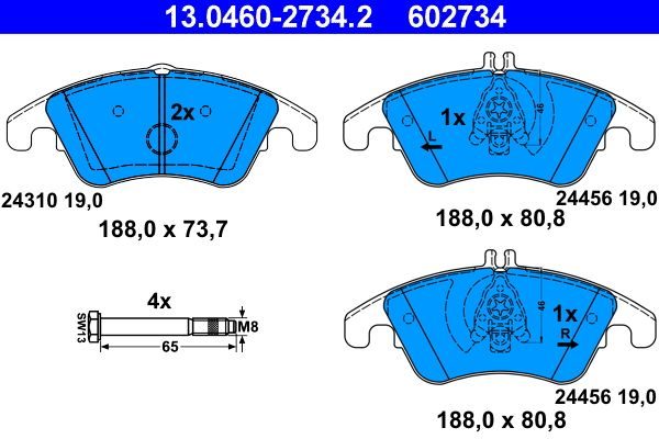 Гальмівні колодки дискові ATE 13046027342 - zapix
