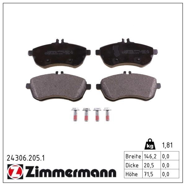 Гальмівні колодки дискові ZIMMERMANN 243062051 - zapix