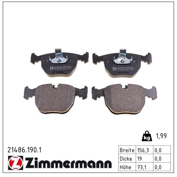 Гальмівні колодки дискові ZIMMERMANN 214861901 - zapix