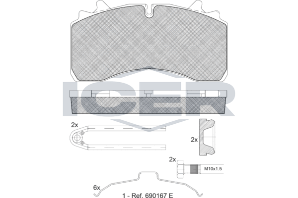 Гальмівні колодки дискові ICER 151631066 - zapix