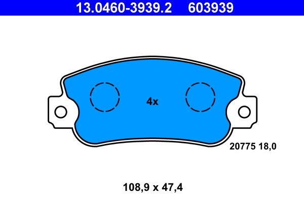 Гальмівні колодки дискові ATE 13046039392 - zapix