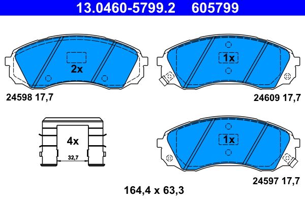 Гальмівні колодки дискові ATE 13046057992 - zapix