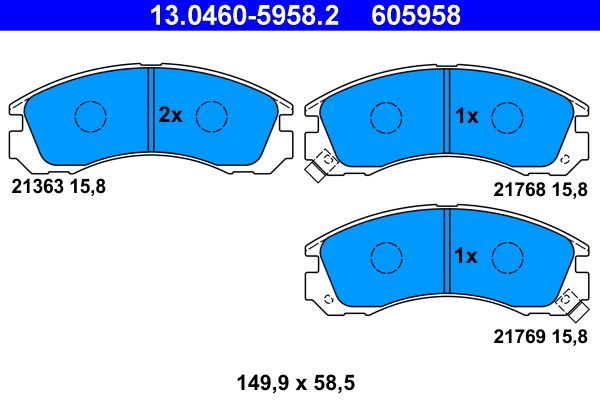 Гальмівні колодки дискові ATE 13046059582 - zapix