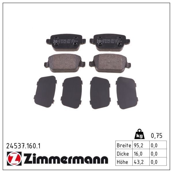 Гальмівні колодки дискові ZIMMERMANN 245371601 - zapix