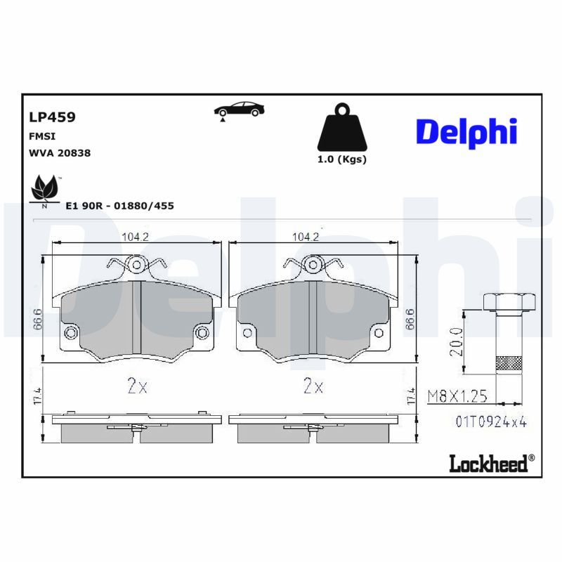 Гальмівні колодки дискові DELPHI LP459 - zapix