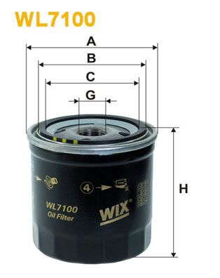 Оливний фільтр WIX FILTERS WL7100