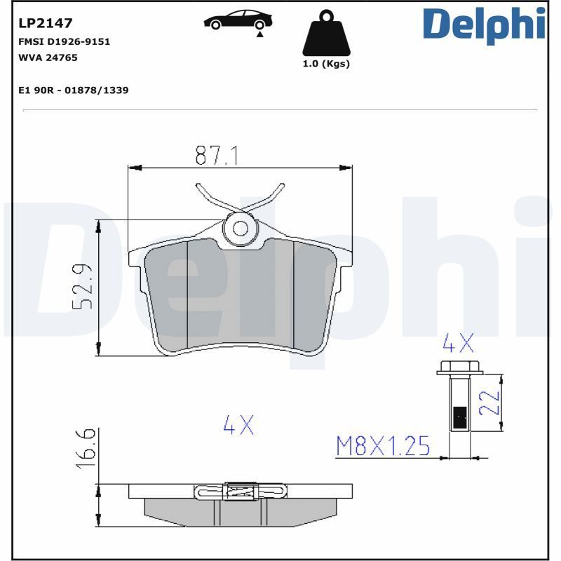 Гальмівні колодки дискові DELPHI LP2147