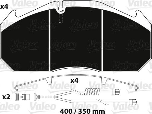 Гальмівні колодки дискові VALEO 882216 - zapix