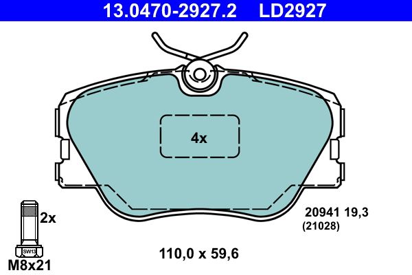 Гальмівні колодки дискові ATE 13047029272 - zapix