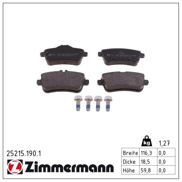 Гальмівні колодки дискові ZIMMERMANN 252151901 - zapix