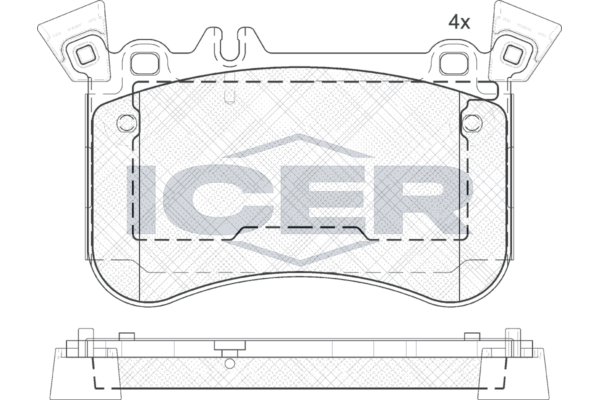 Гальмівні колодки дискові ICER 182042203 - zapix