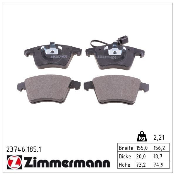 Гальмівні колодки дискові ZIMMERMANN 237461851 - zapix