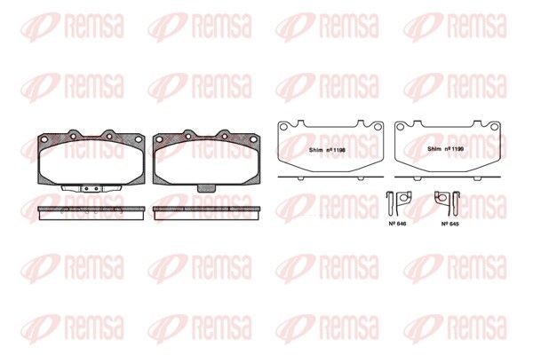 Гальмівні колодки дискові REMSA 059912 - zapix