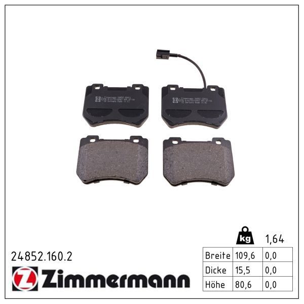 Гальмівні колодки дискові ZIMMERMANN 248521602 - zapix