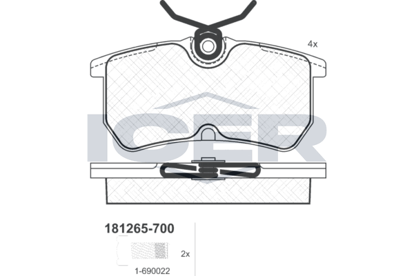 Гальмівні колодки дискові ICER 181265700 - zapix
