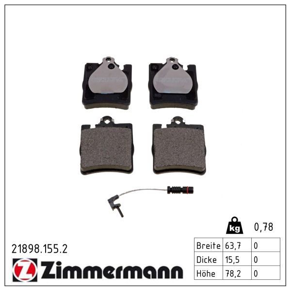 Гальмівні колодки дискові ZIMMERMANN 218981552 - zapix