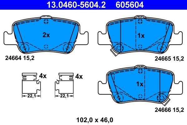Гальмівні колодки дискові ATE 13046056042 - zapix