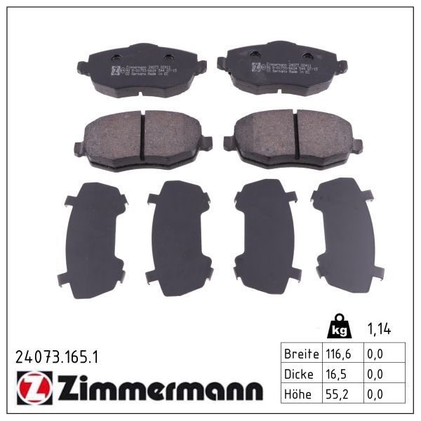 Гальмівні колодки дискові ZIMMERMANN 240731651 - zapix