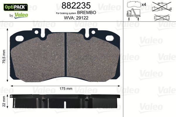 Гальмівні колодки дискові VALEO 882235 - zapix