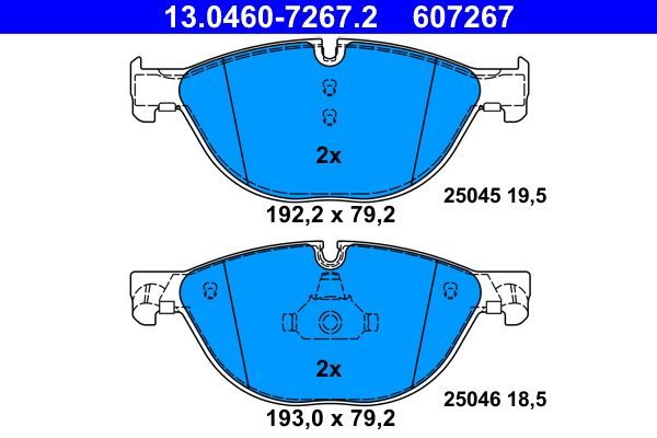 Гальмівні колодки дискові ATE 13046072672 - zapix