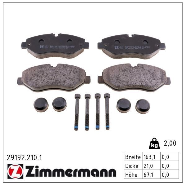 Гальмівні колодки дискові ZIMMERMANN 291922101 - zapix
