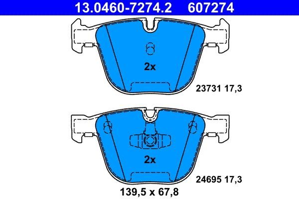 Гальмівні колодки дискові ATE 13046072742 - zapix