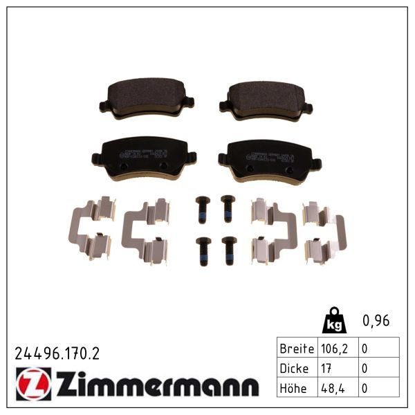 Гальмівні колодки дискові ZIMMERMANN 244961702 - zapix