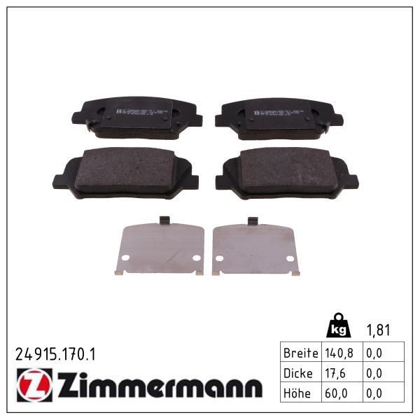 Гальмівні колодки дискові ZIMMERMANN 249151701 - zapix
