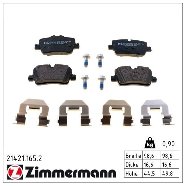 Гальмівні колодки дискові ZIMMERMANN 214211652 - zapix