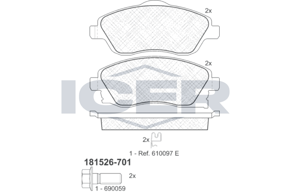Гальмівні колодки дискові ICER 181526701 - zapix
