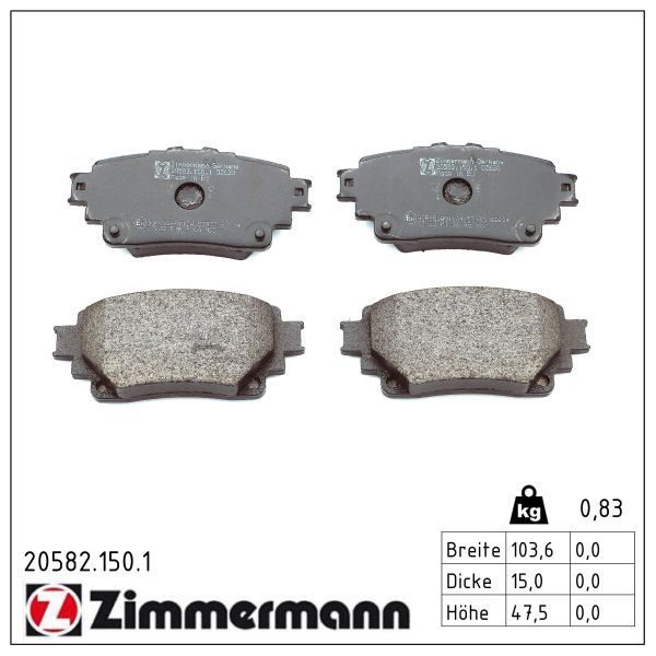 Гальмівні колодки дискові ZIMMERMANN 205821501 - zapix