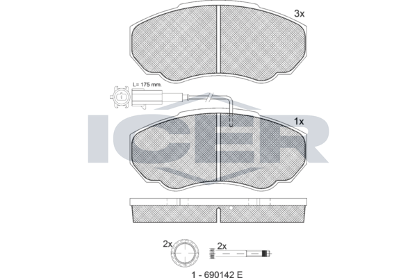 Гальмівні колодки дискові ICER 141523066 - zapix