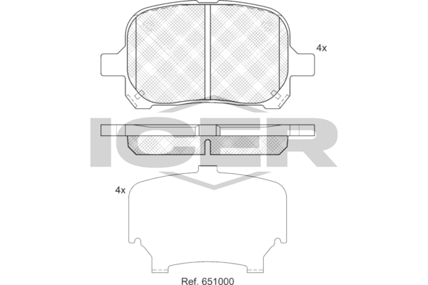 Гальмівні колодки дискові ICER 181632 - zapix