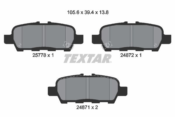 Тормозные колодки дисковые TEXTAR 2577801
