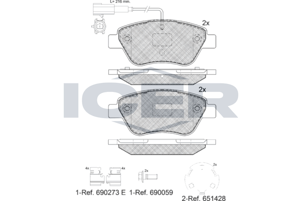Гальмівні колодки дискові ICER 181444208 - zapix