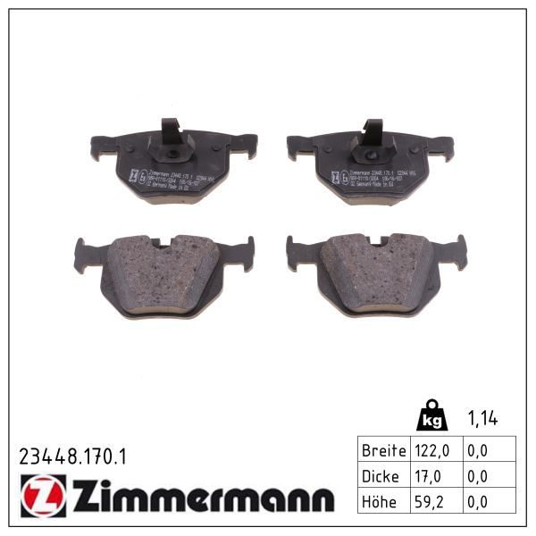 Гальмівні колодки дискові ZIMMERMANN 234481701 - zapix