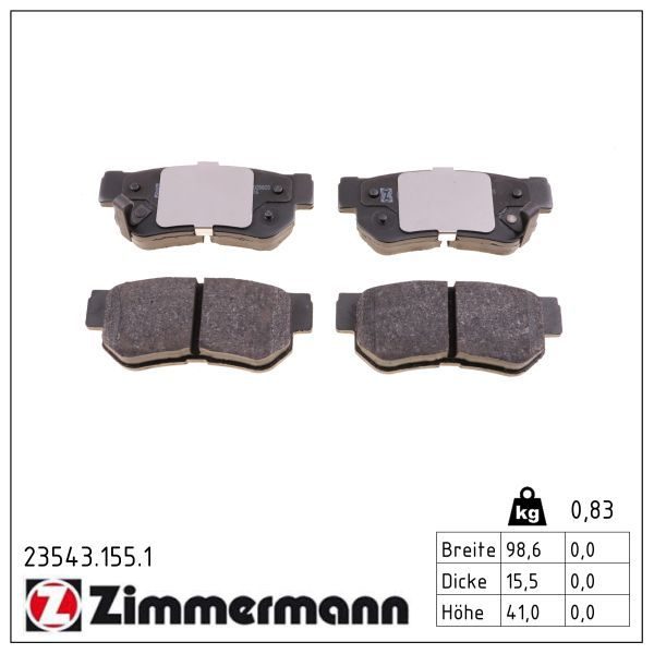 Гальмівні колодки дискові ZIMMERMANN 235431551 - zapix