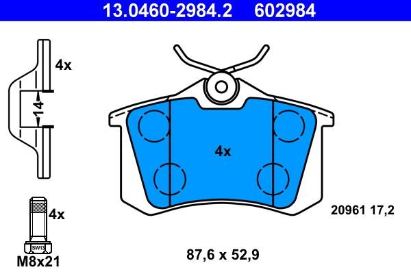 Гальмівні колодки дискові ATE 13046029842 - zapix