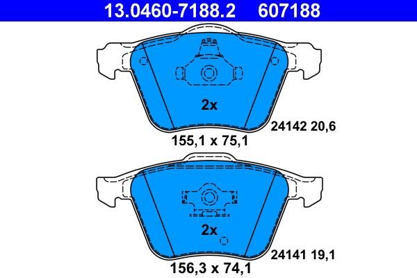 Гальмівні колодки дискові ATE 13046071882 - zapix