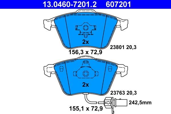 Гальмівні колодки дискові ATE 13046072012 - zapix