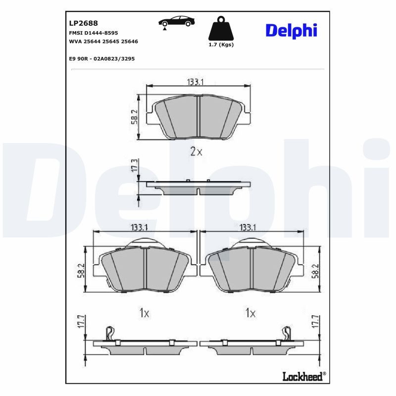 Гальмівні колодки дискові DELPHI LP2688