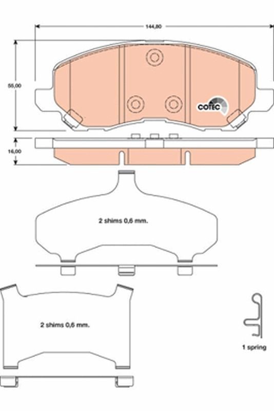 Тормозные колодки дисковые TRW GDB4142