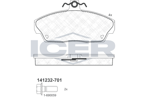 Гальмівні колодки дискові ICER 141232701 - zapix